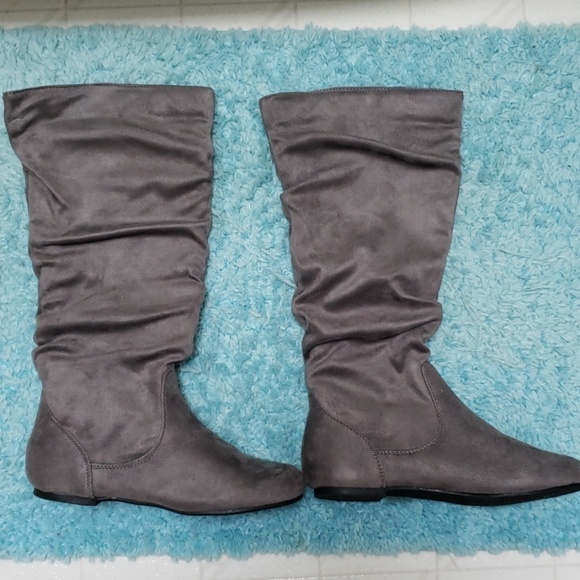 Charlotte Russe Shoes - Charlotte Russe Suede Grey Boots